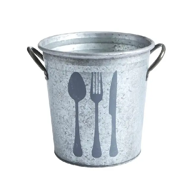 Logo ve Caddy tasarımı ile mutfak bulaşıklık ve yemek gereçleri için yeni varış Metal galvanizli demir depolama malzemesi Caddy