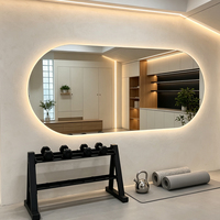 Grand miroir mural LED HD sans cadre avec éclairage pour studio de danse, salle de sport, usine, Pilates, coiffure, danse, vente en gros