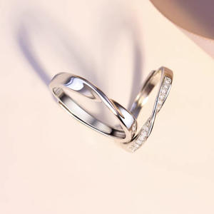 2 Stks/set Verstelbare Open Mobius Paar Ringen Verlovingsringen Voor Vrouwen Bruiloft Belofte Jubileum Ring - Product Image 2
