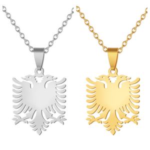 Collana Classica con Aquila a Due Teste, Gioielli alla Moda, Ingrosso, in Acciaio Inossidabile Placcato Oro 18K, Aquila Albanese, per Matrimonio, Uomo Donna - Product Image 1