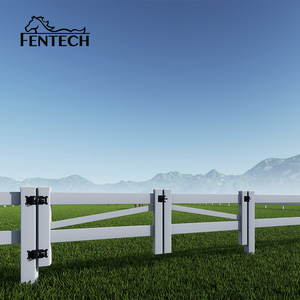 Fentech fabrique des panneaux de clôture pour chevaux en <span class=keywords><strong>PVC</strong></span> de haute qualité, résistants aux UV, blancs, en vinyle, à 2 rails, poteaux de clôture pour ferme équestre - Product Image 3