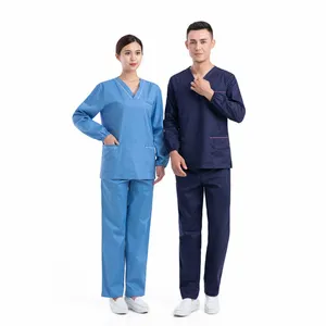 Uniforme de clinique réutilisable, ensemble de combinaisons de gommage pour médecins et infirmières, uniformes d'hôpital, vente en gros, uniformes