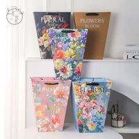 Boîtes à fleurs en papier d'art de luxe de haute qualité, ruban, matériaux recyclés, bouquets personnalisables, arrangement, impression offset