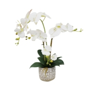 Fleur d'orchidée artificielle faite à la main gracieuse pour les arrangements de mariage élégants à la maison Fleur en pot de haute qualité pour l'obtention du diplôme