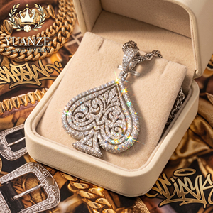 Ciondolo in Argento S925 Stile Street <span class=keywords><strong>Rap</strong></span> con Moissanite, Completamente Tempestato di Pietre Scintillanti, Accessorio Hip-hop per Uomini e Donne - Product Image 2
