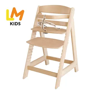 LM KIDS Siège bébé standard multifonctionnel réglable 3 en 1 Chaise de salle à manger pour bébé Chaise haute en bois pour bébé