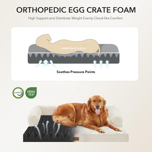 เตียงนอนสุนัขแบบออร์โธปิดิกส์สุดหรู ทันสมัย พร้อมที่นอนโฟมกันน้ำแบบ Egg Crate ปลอกหุ้มถอดซักได้ ฐานกันลื่น - Product Image 3