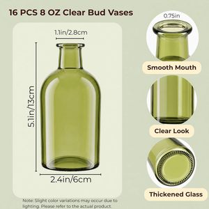 Petits vases décoratifs en <span class=keywords><strong>verre</strong></span> <span class=keywords><strong>vert</strong></span> pour fleurs, petites bouteilles vintage, centre de table pour mariage et décoration intérieure - Product Image 3