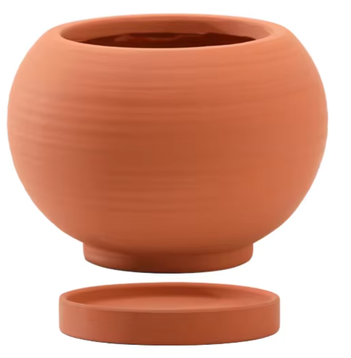 Sfera Rotonda Arancione con Finitura Spazzolata