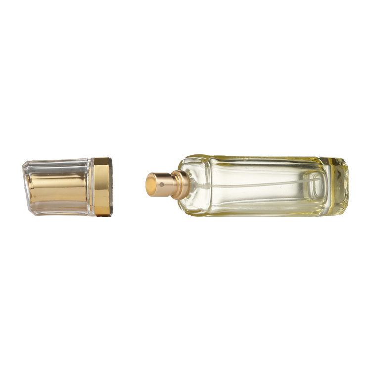 Frasco de vidrio de perfume transparente vacío de 50 ml para embalaje de perfume