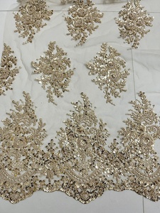 2023 New Design Factory Wholesale Wedding Bridal <strong>Lace</strong> <strong>Fabric</strong> <strong>Heavy</strong> Bead <strong>Lace</strong> <strong>Fabric</strong> - Product Image 3