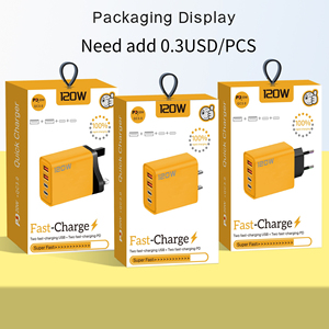 อะแดปเตอร์ชาร์จเร็ว 120W PD 3.0 USB Type-C 2 พอร์ต SCP สำหรับรถยนต์และเดสก์ท็อป ชาร์จไฟแบบติดผนัง ปลั๊กแบบ UK OTP - Product Image 5