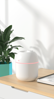 Humidificateur d'air silencieux miniature portable de grande capacité 220 ml, humidificateur d'air de bureau USB pour chambre à coucher avec lampe d'ambiance