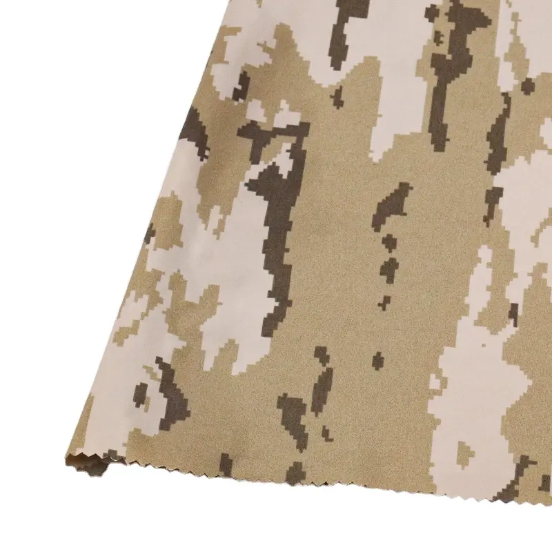 Nylon Taslan Spanje Woestijncamouflage 228T Volledig Saai Disperse Print Waterafstotende Outdoorjassen Nylon Stof