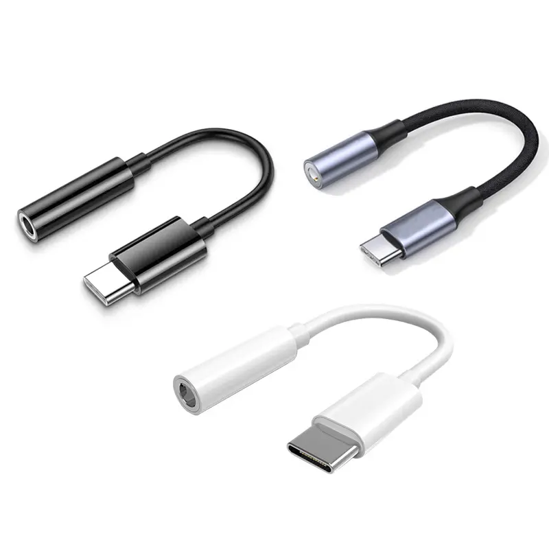 Adaptador de auriculares con conector USB C a 3,5mm, Cable auxiliar con Cable macho tipo C a convertidor de Audio de 3,5mm