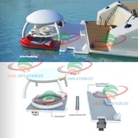 Plateforme flottante Firstents, tente d'ombrage gonflable, bar de loisirs multi-personnes, canapé-lit flottant, lit flottant, piscine, yacht
