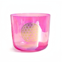 Bol chantant en quartz cristallin Alchemy 432Hz, 5-9 pouces, motif Fleur de Vie, logo personnalisé, vente en gros usine, fournitures pour studio de yoga et bain sonore