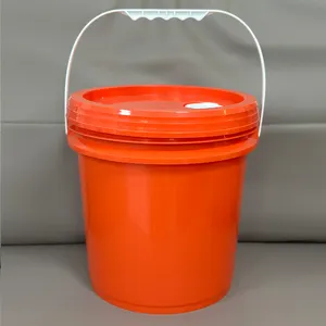 15L PP White Plastic Bucket With Tear Strip For Storage