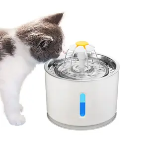 2.4L נירוסטה מים מזרקת להחלפה סינון אוטומטי חתול מים מזרקת אילם הופעל פחמן מזרקה לחיות מחמד
