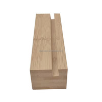 Porte-panneau de menu en bambou inachevé blocs en bois porte-carte en bois à fente verticale et inclinée personnalisée pour calendrier photo
