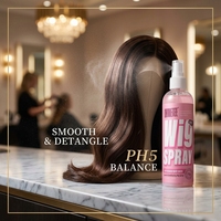 Spray démêlant et lissant professionnel sans rinçage pour perruques en cheveux naturels et synthétiques, pH 5 équilibré, 250 ml