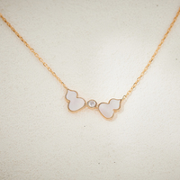 Ensemble élégant en laiton double gourde unique pour femme, collier et bague, pour mariage, anniversaire, usage quotidien, fiançailles, fête