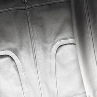 Blouson d'hiver minimaliste pour homme en toile noire et blanche dégradée, fermeture éclair, avec poches
