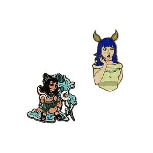 Carton mignon fille personnage Design Express atmosphère joyeuse et humoristique plaqué mental noir nickel dur émail broche - Product Image 6