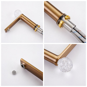 Elegant Full Brass Single Handle Ceramic Valve Core Bathroom Faucet with <strong>Crystal</strong> <strong>Knob</strong> Design for Bedroom Hotel &amp; Residence - Product Image 5