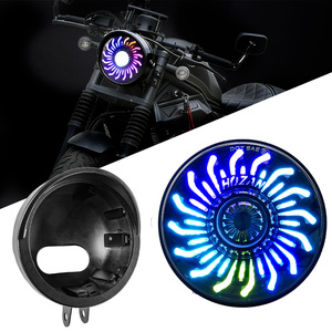 Faro Redondo de 5.75 Pulgadas con Diseño de Pétalos y Función RGB de Colores, Incluye Carcasa de Lámpara para Modelos <span class=keywords><strong>Honda</strong></span> CM300/500/<span class=keywords><strong>CL500</strong></span> - Product Image 1