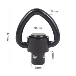 ห่วงคล้องสายสะพายรูปสามเหลี่ยมแบบกำหนดเอง QD Sling Swivel พร้อมปุ่มกดปลดเร็ว ผลิตจากโลหะผสมเคลือบสีดำ ทนทาน สำหรับอุปกรณ์ยุทธวิธีกลางแจ้ง - Product Image 3