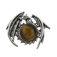 Vente en gros de pendentif dragon volant pour homme pilier hexagonal en cristal naturel pendentif dragon aile oeil de tigre collier bijoux
