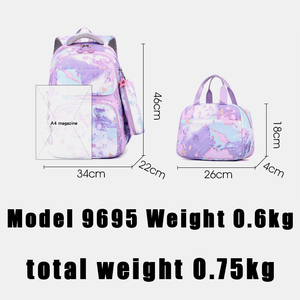 2025 mochilas Oxford thẩm mỹ bán buôn túi đi học cô gái mới nhất Vai Túi trẻ em ba lô và ăn trưa hộp bộ trường Túi - Product Image 2