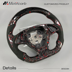 Volante de fibra de carbono forjado rojo LED personalizado para Corvette C7 Z06 ZR1 Stingray Z51 Coupe y Chevrolet Camaro 2013-2019 - Product Image 3