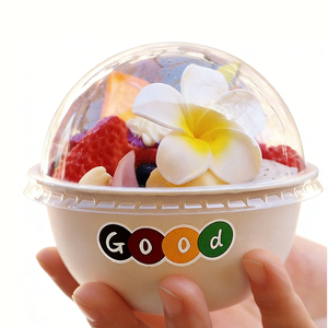 Gobelet à sauce ou yaourt en bagasse compostable et écologique de 240 ml, compatible micro-ondes, <span class=keywords><strong>sans</strong></span> BPA, recyclable, avec couvercle - Product Image 4