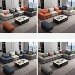 Sofá seccional moderno de tela, mueble barato con reposapiés para sala de estar - Product Image 2