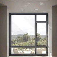 Fenêtre fixe en alliage d'aluminium haute sécurité avec double vitrage trempé, isolation thermique et phonique, options de couleur personnalisées pour usage extérieur