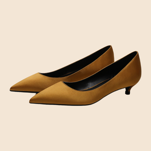 Satin 3cm Super High <strong>Heel</strong> Pumps Pointed <strong>Metal</strong> Steel <strong>Heel</strong> Lightweight Korean Dress <strong>Shoes</strong> for Spring/Summer Shallow Club Plus Size - Product Image 3