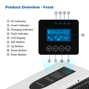 Inversor Solar de Onda Senoidal Pura Kungf com Ótimo Preço 1KW 1000 Watts 12V Inversor Solar Off Grid 1KW com Controlador de Carga Solar - Product Image 6