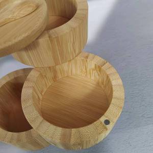 หม้อไม้ไผ่<span class=keywords><strong>สาม</strong></span><span class=keywords><strong>ชั้น</strong></span>สำหรับใช้ในครัวเรือนพร้อมฝาปิดและช้อนกล่องเก็บไม้สำหรับพริก - Product Image 3