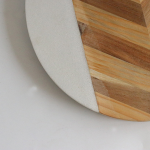 Wholesale Round Steak Marble and <strong>Wooden</strong> Serving Board Cheese Board Set Easy to Clean - Product Image 5