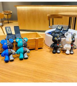 Cartoon Funny Half Body Robot Mechanical Bear Keychain Fashion Punk Animal Keyring Car <b>Bag</b> Pendant Key Chains Couple <b>Gift</b> - Product Image 6