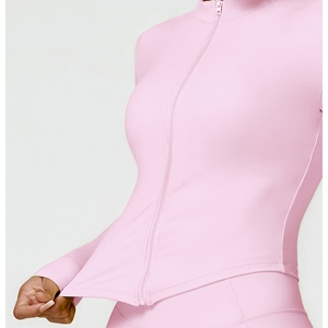 Custom Women's Long Sleeved <b>Yoga</b> Fitness Zipper <b>Jacket</b> Breathable Plus Size Nude Regular Fit Running Sports Solid Eco-Friendly - Product Image 6
