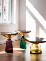 Table basse en verre trempé avec base en verre transparent