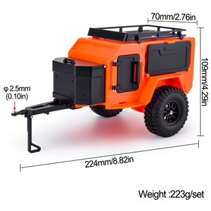 Rimorchio da Campeggio Fuoristrada 1/18 1/24 con Adesivi, Rimorchio Utilitario Fai-da-Te per Parti di Aggiornamento TRX4M SCX24 RC Crawler - Product Image 2