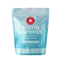 Bonbons gommeux à la biotine haute puissance pour adultes, marque privée, stimulant la production de kératine pour les soins de beauté, 2 gommes/jour, éclaircissement de la peau, soin des ongles