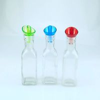 Bouteille à épices carrée en verre de 200 ml avec couvercle verseur en plastique pour la cuisine et le camping, préservation de la fraîcheur