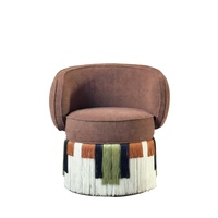 Fauteuil moderne en velours avec franges à pompons, design Art Déco, pivotant, pour chambre et salon, mobilier de luxe, chaise de détente