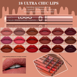 OEM ODM Long Wearing <b>Waterproof</b> Non Stick Smudge 18 Ultimate Chic Gorgeous Colors magnificent Matte Liquid Lipstick Lip Gloss - Product Image 4