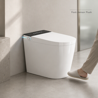 WC intelligent avec bidet intégré, en céramique monobloc, double chasse à jet siphonique, capteur automatique, siège chauffant, auto-nettoyant, à poser au sol